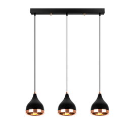 Opviq Lámpara de Araña Yıldo - 7041 Negro y Cobre